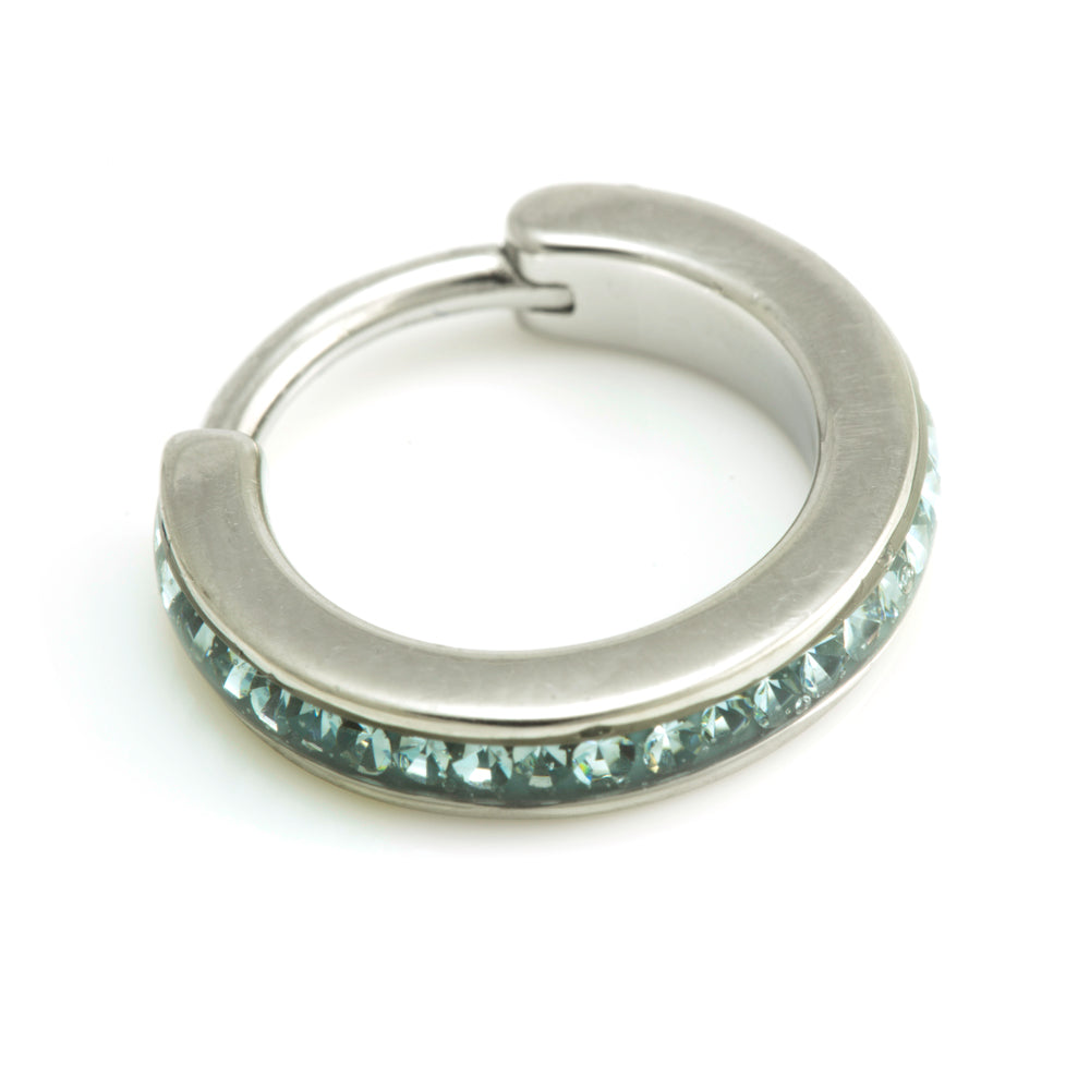 Steel Multi Gem Hinged Micro Ring