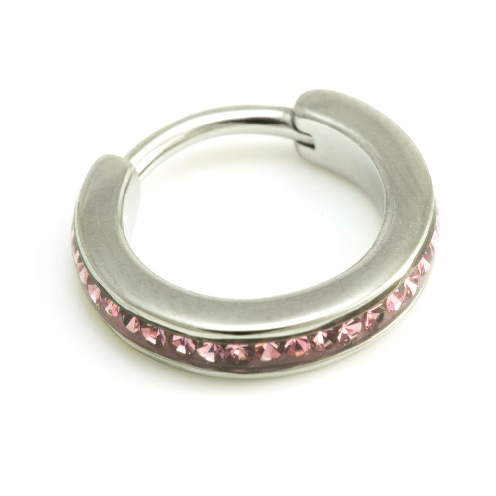 Steel Multi Gem Hinged Micro Ring