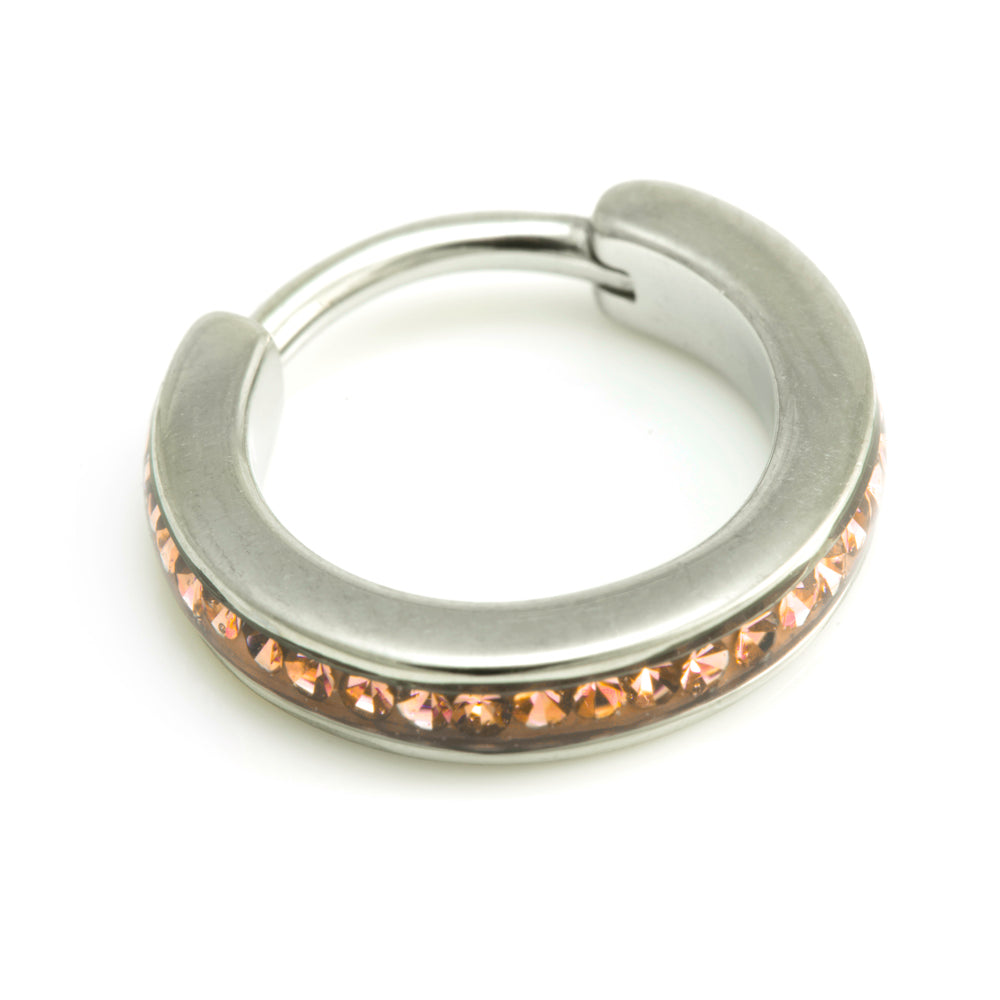 Steel Multi Gem Hinged Micro Ring