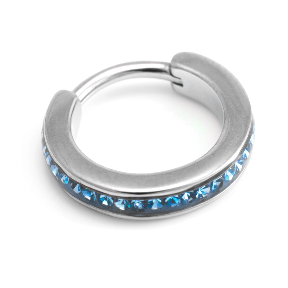 Steel Multi Gem Hinged Micro Ring
