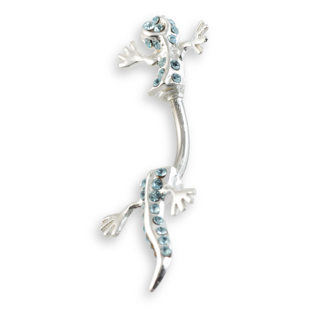 Gecko Silver & Steel Hanging Navel