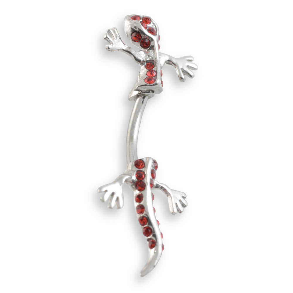 Gecko Silver & Steel Hanging Navel