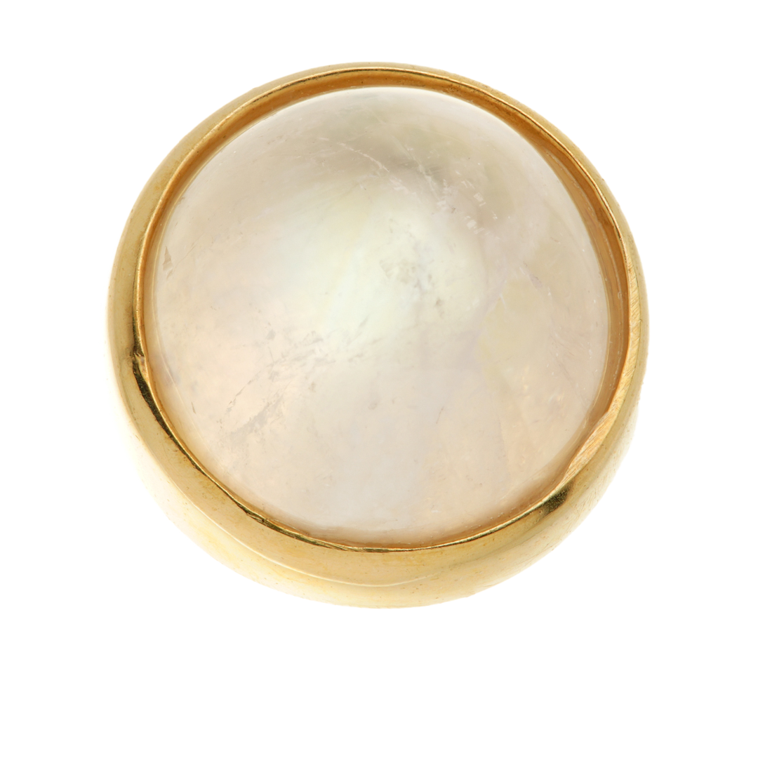 TL - 14ct Gold Threadless Moonstone Cabochon Round Pin Attachment