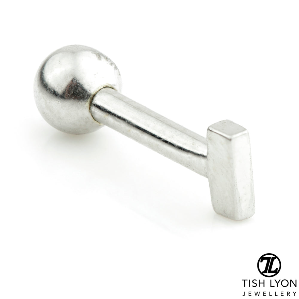 Micro Letter 14 Carat Solid Gold Barbell Earring