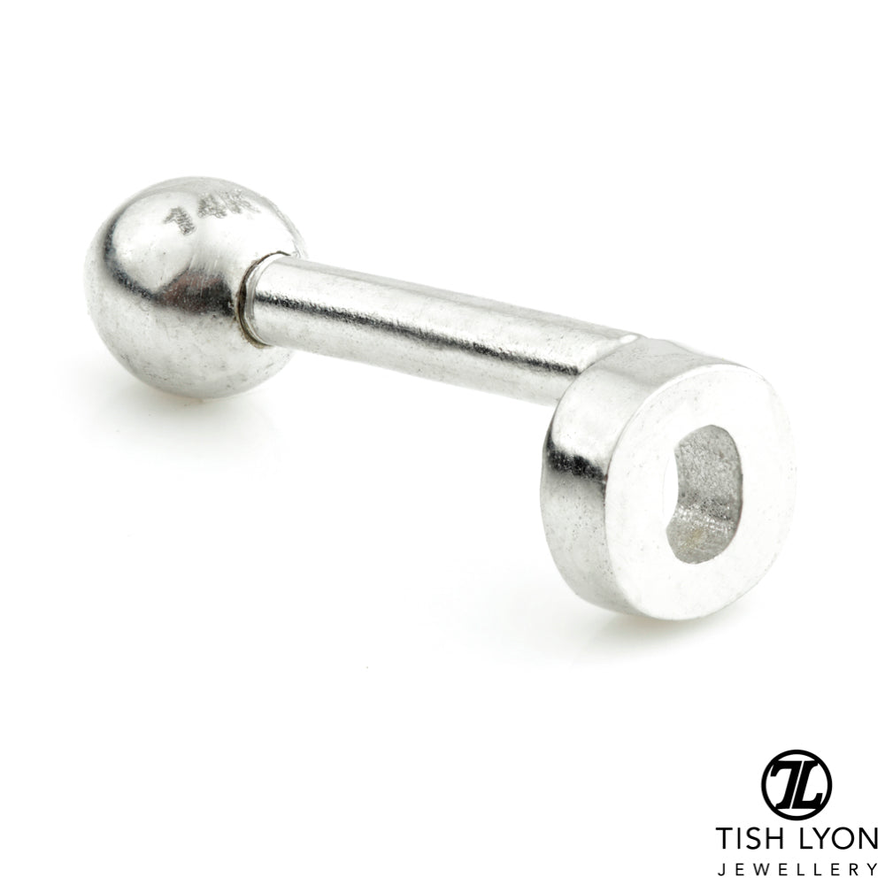 Micro Letter 14 Carat Solid Gold Barbell Earring