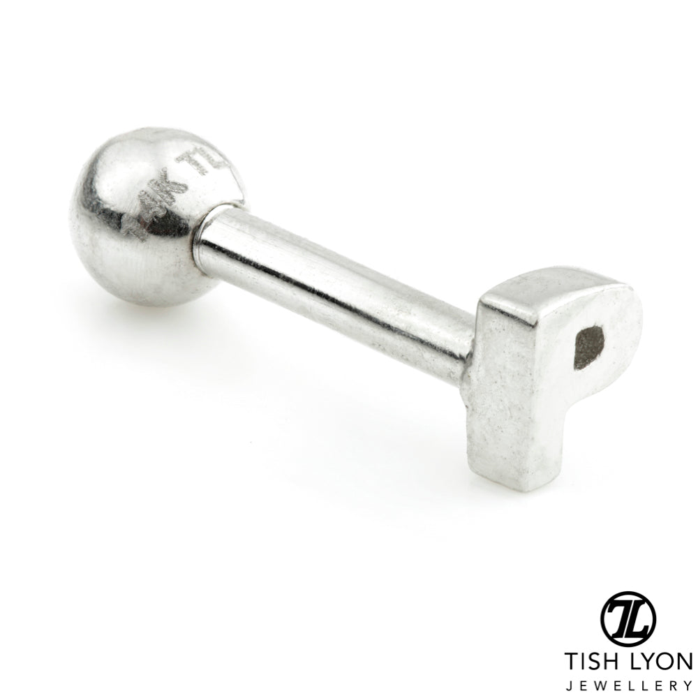Micro Letter 14 Carat Solid Gold Barbell Earring
