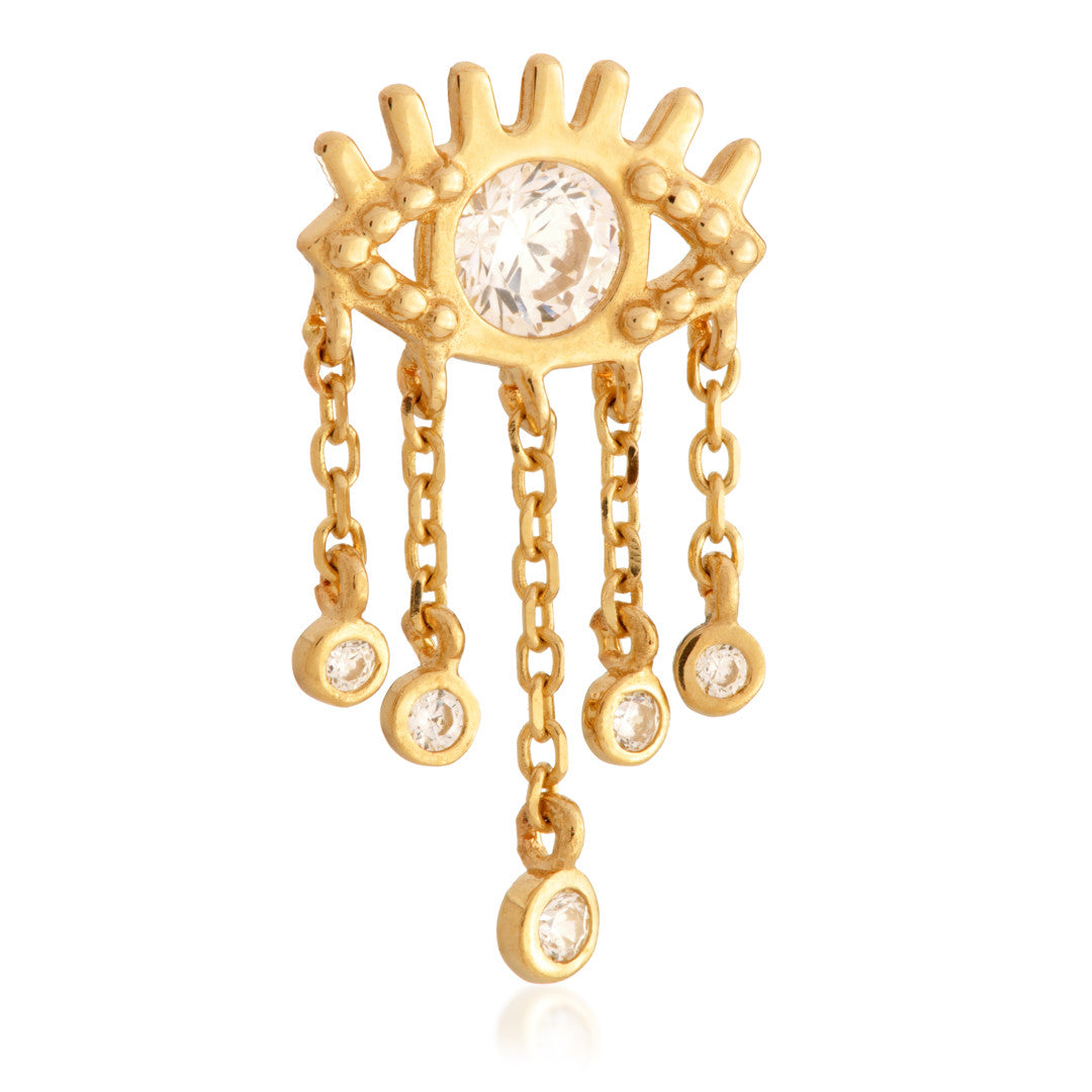 TL - 14ct Threadless All Seeing Eye Jewelled Chains Attachment