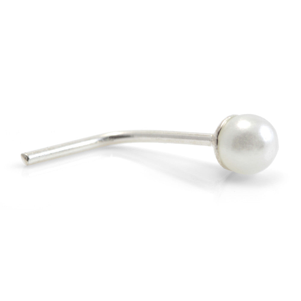 20x Silver Pearl Bent Back - in Box