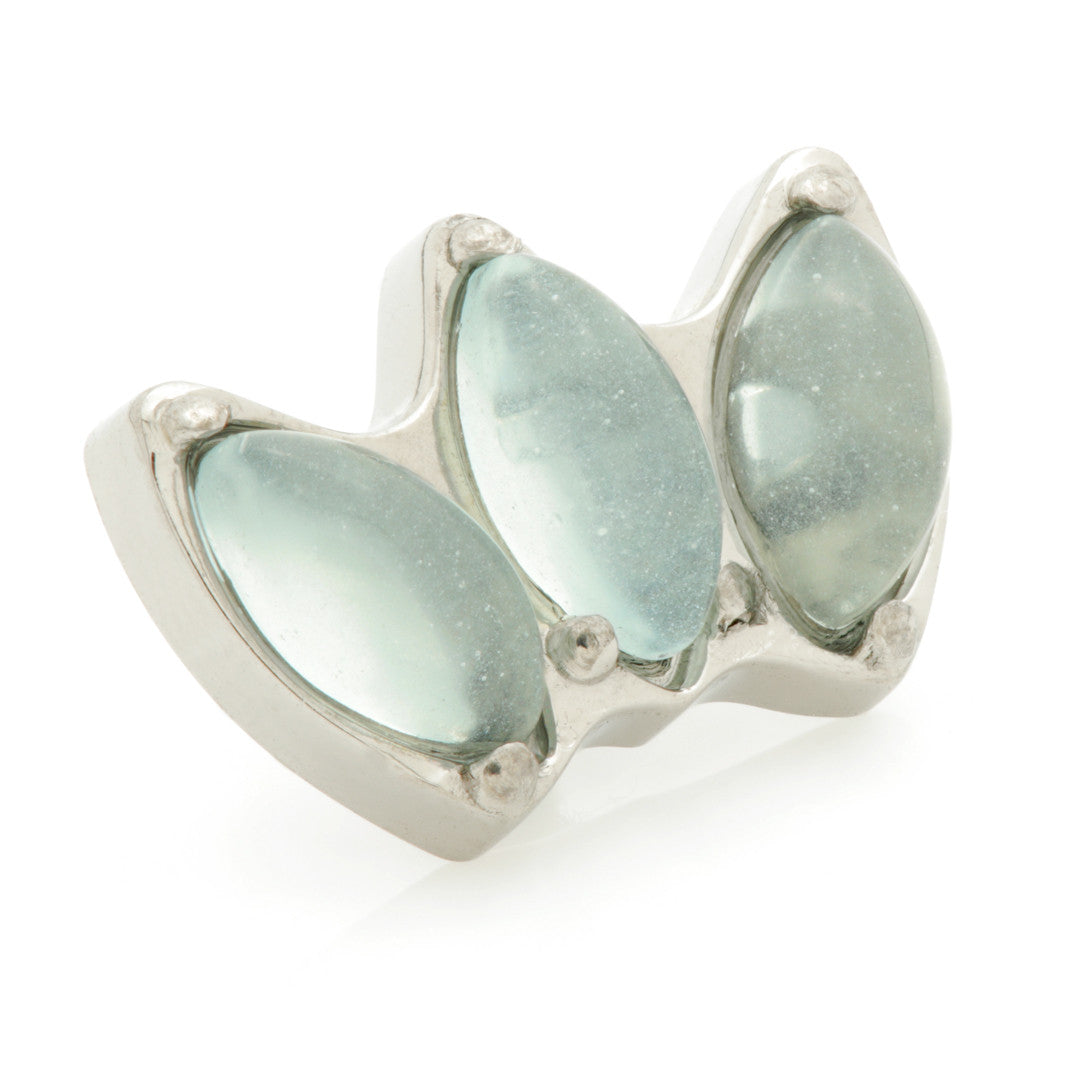 Ti Internal Triple Marquise Attachment with Aquamarine Stone