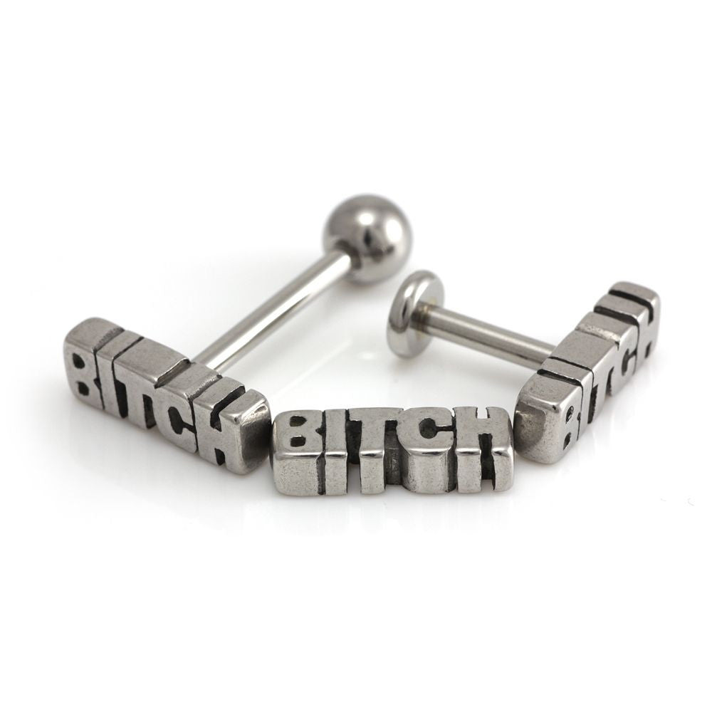 Steel External B*tch Tongue Bar -12