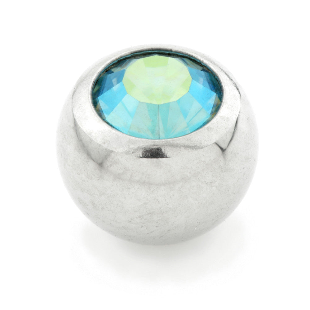 Steel External Thread Screw Gem Ball -1.6mm-6mm-AB Aqua