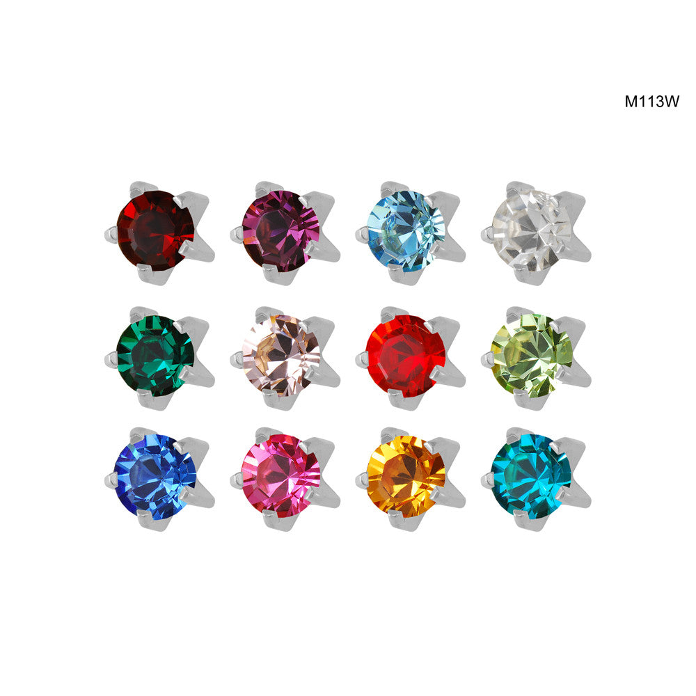 Studex Assorted Mini Euro White Tiffany Studs - Pack of 12