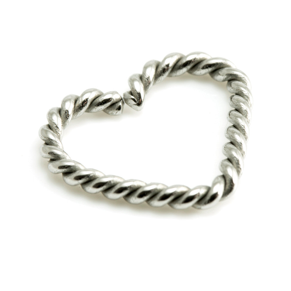 Steel Twisted Heart Ring