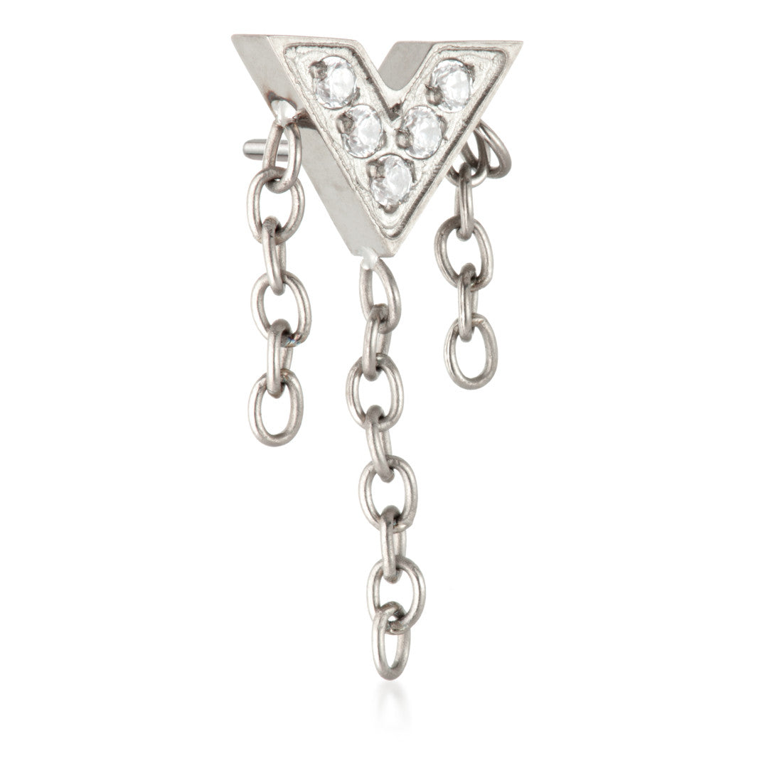 Ti Threadless Gem V Shaped Chain Attachment