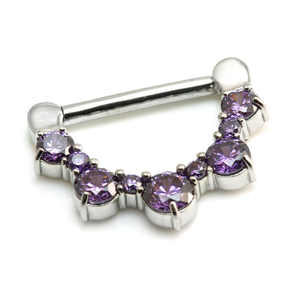 Round Gem Steel Nipple Clicker