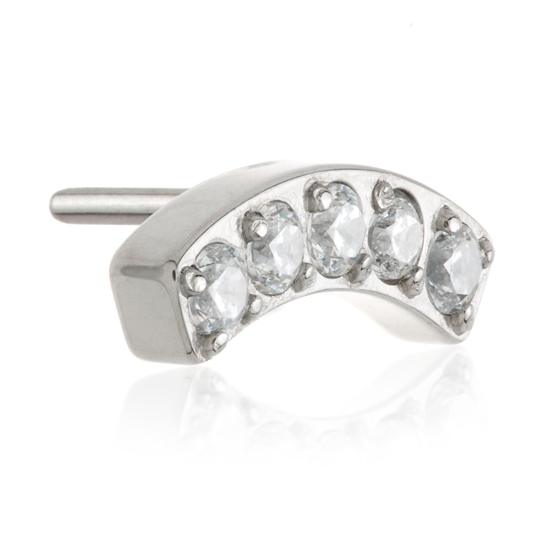 Ti Threadless Six Gem Crescent Attachment