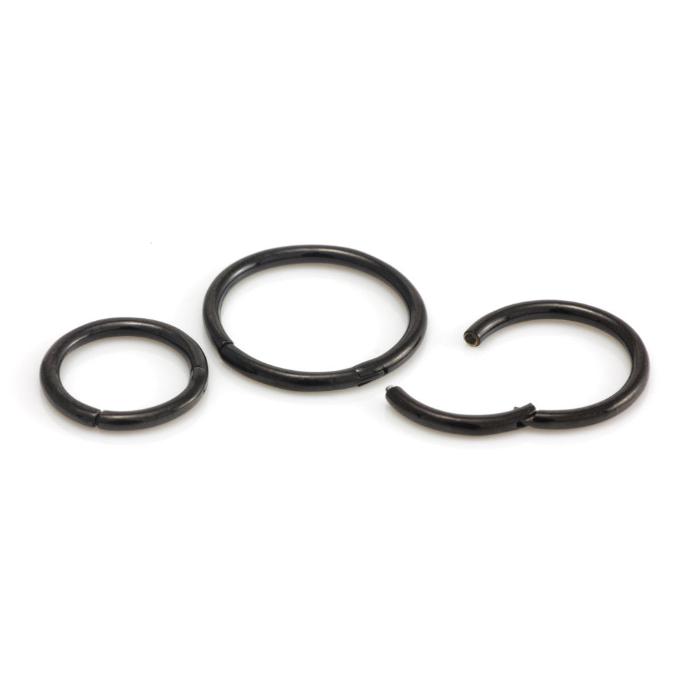 Black Steel Hinge Segment Ring - BK36