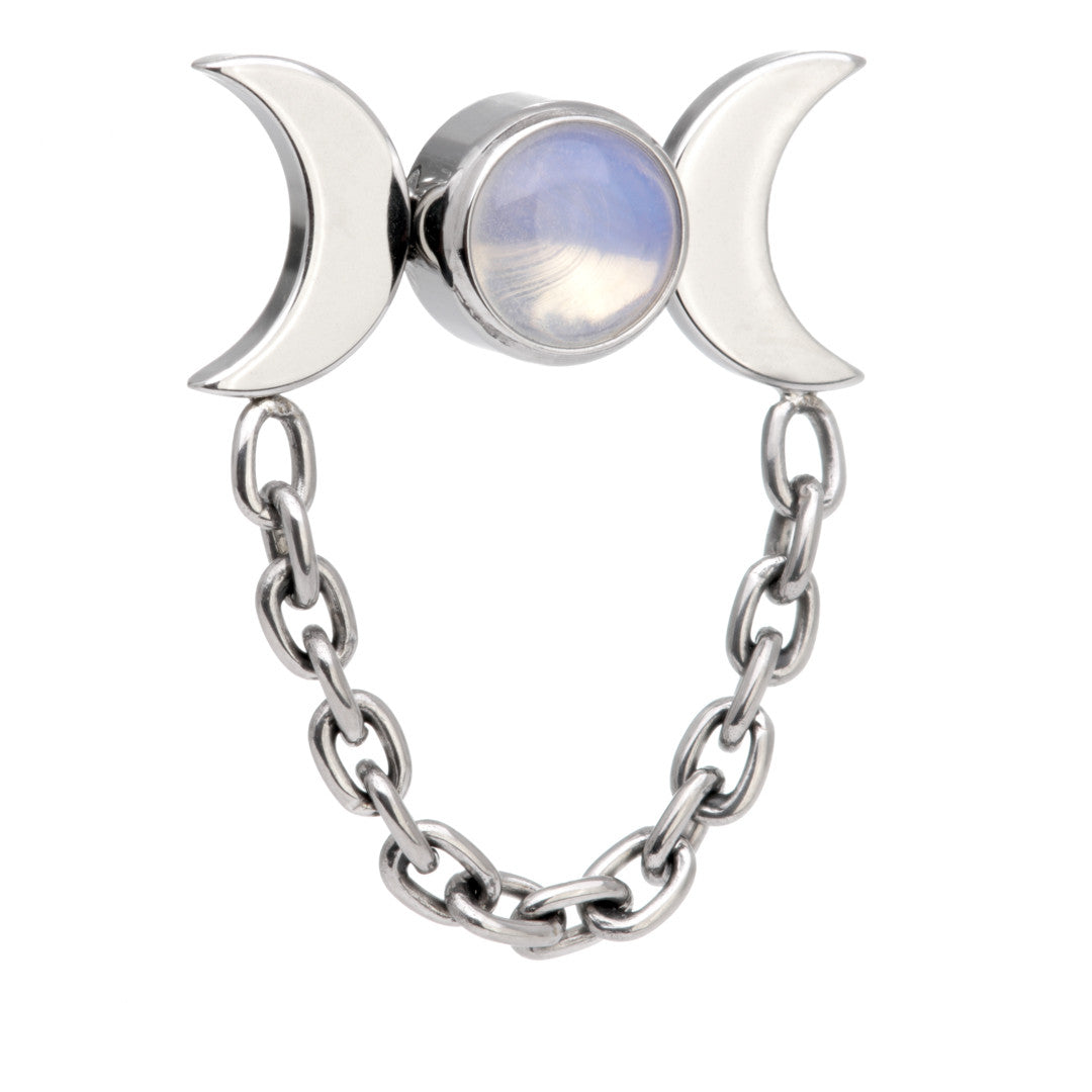 Ti Internal Opalite Bezel with Double Moon Crescent Attachment
