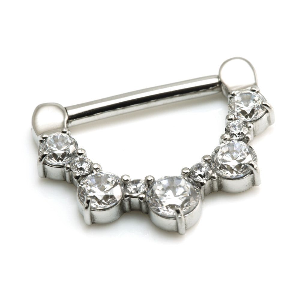 Round Gem Steel Nipple Clicker