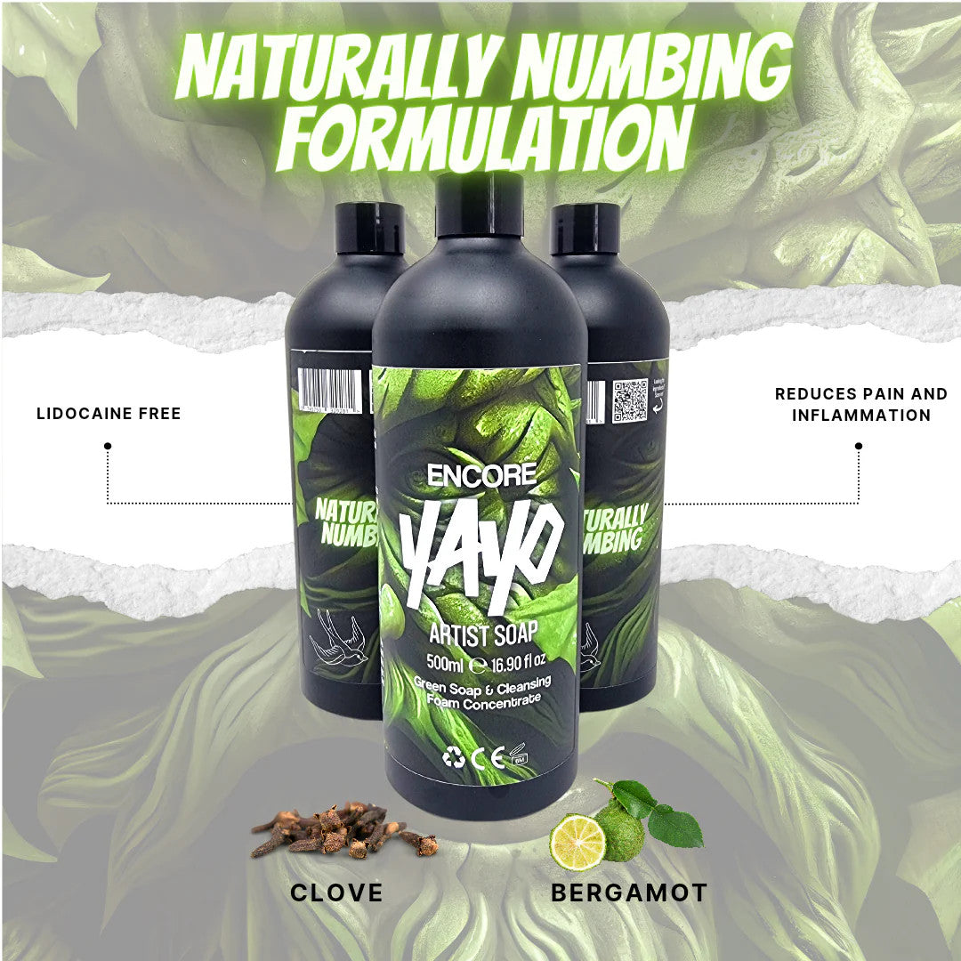 Yayo Encore Naturally Numbing Green Soap and Cleansing Foam Concentrate 500ml