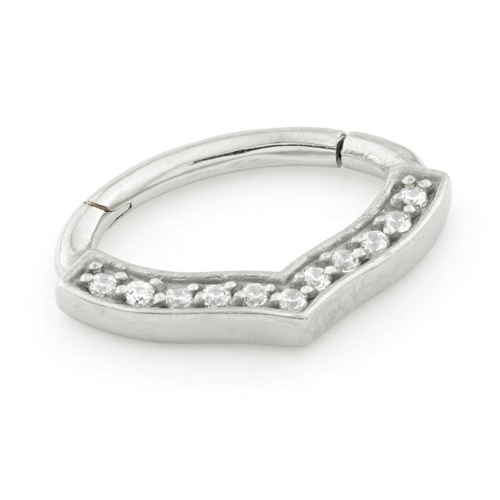 Steel Hinge Gem Bow Shape Daith Ring