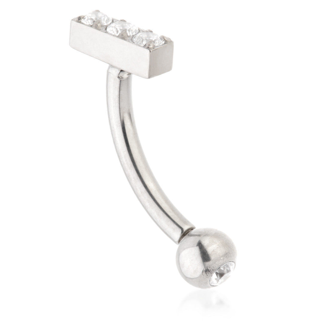 Ti Internal Jewelled Pave Rectangle Rook Bar