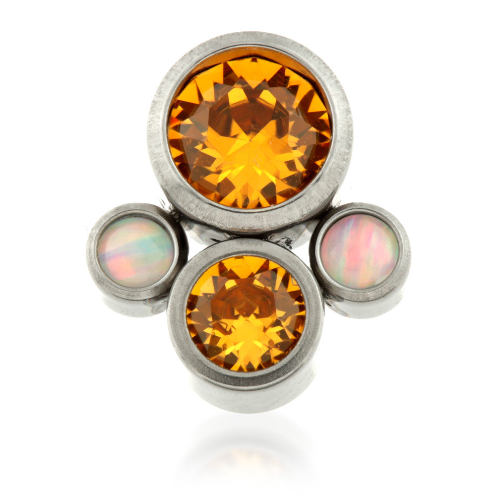 Titanium Internal Micro Quad Opal Gems - Topaz