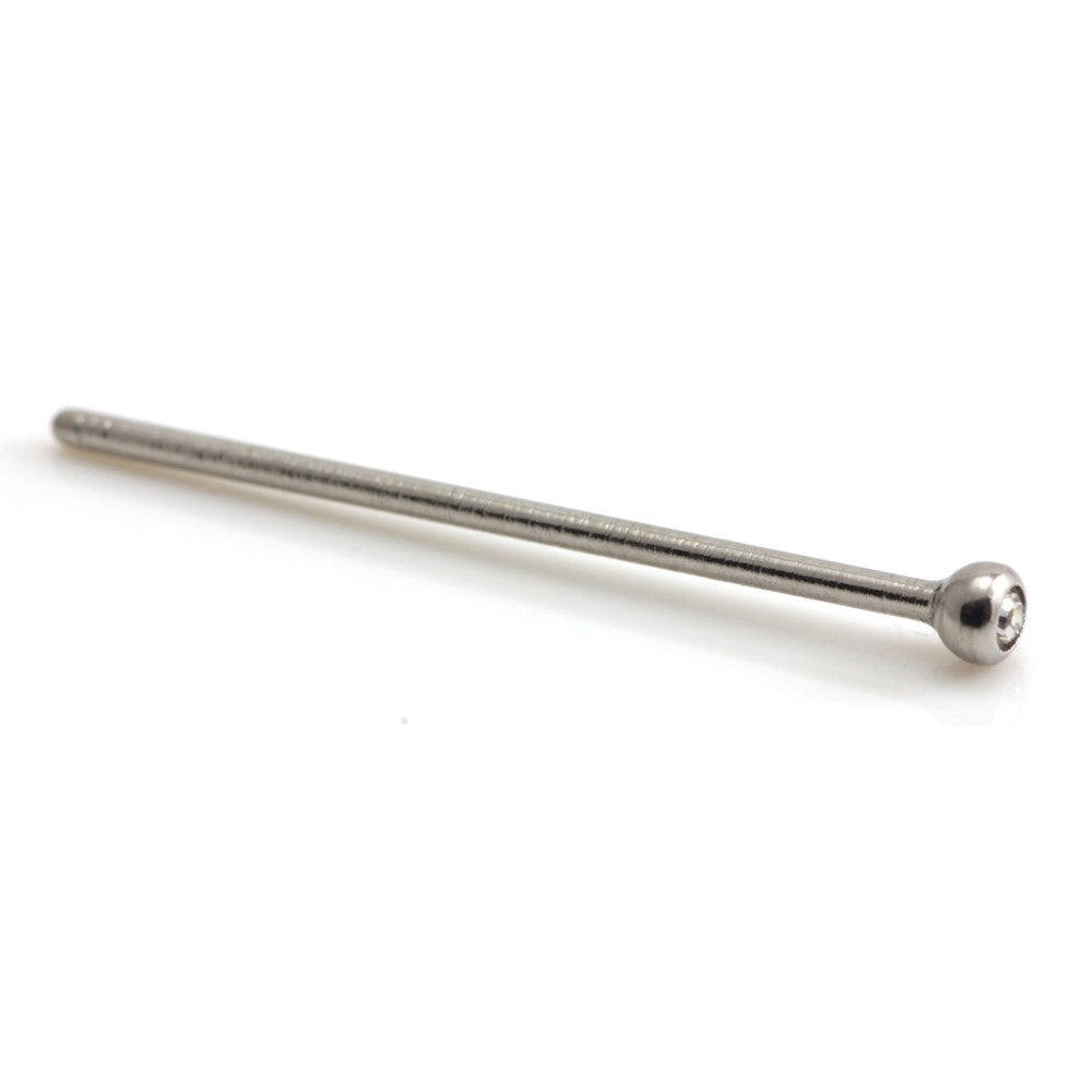 Titanium Straight Gem Nose Stud - UK Made