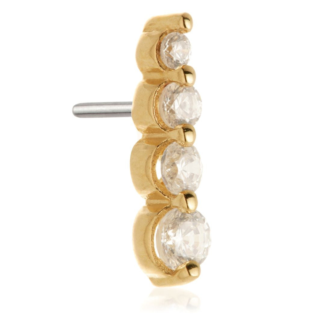 TL - 14ct Threadless Milgrain Open Triangle Pin Attachment