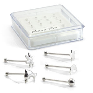 20x Silver Straight Ball Back Shapes - in Box