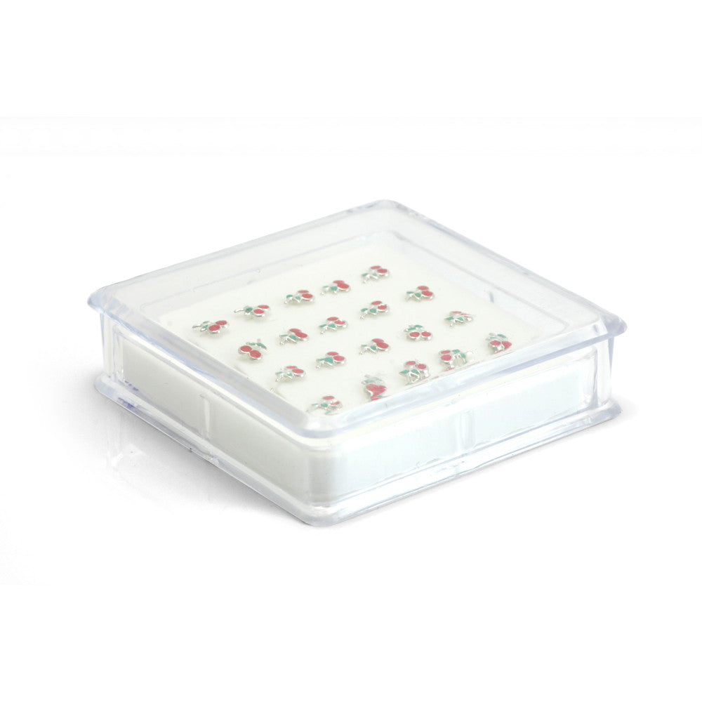 20x Silver Cherry Straight Ball Back - in Box