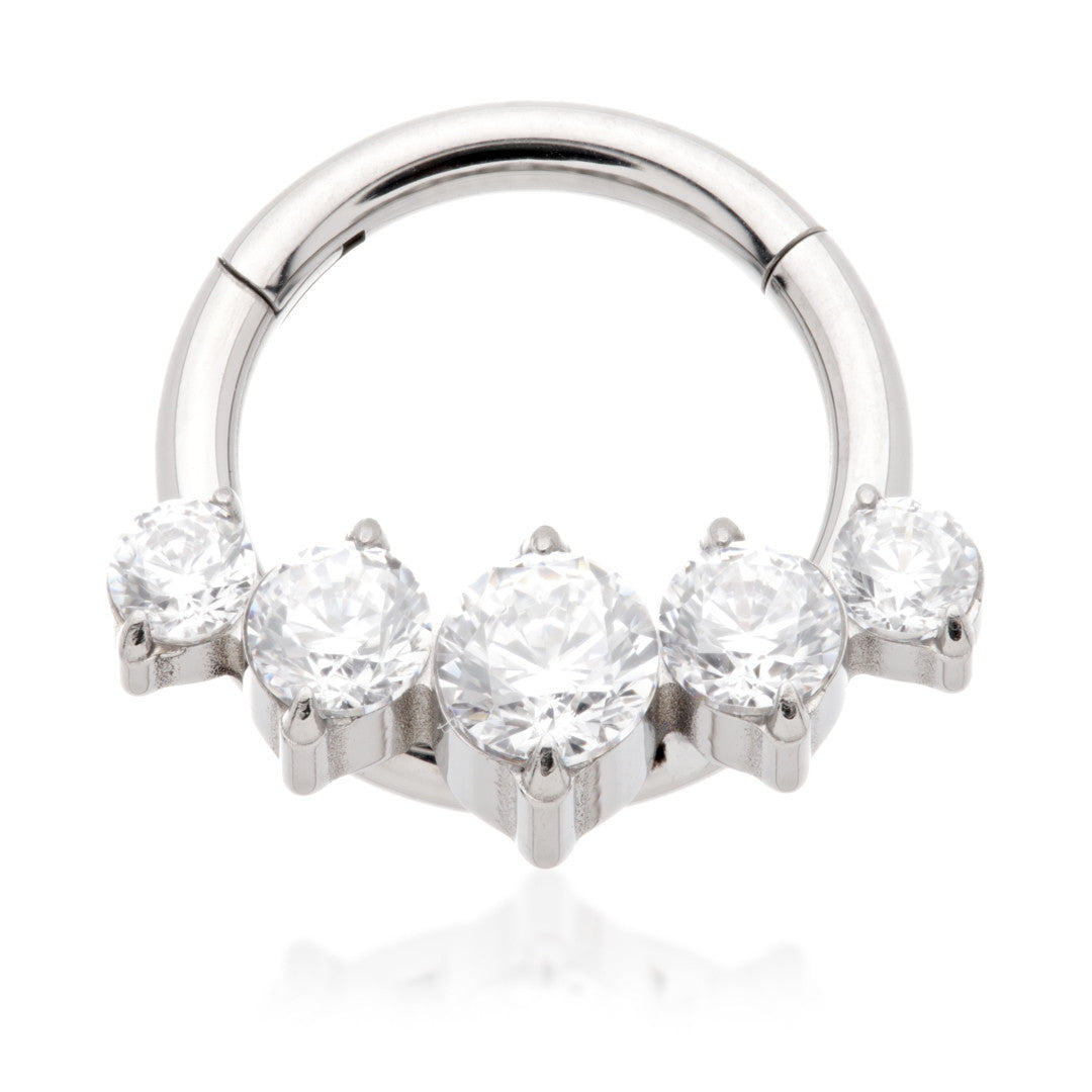 Ti Couture Front Facing Gem Hinged Ring