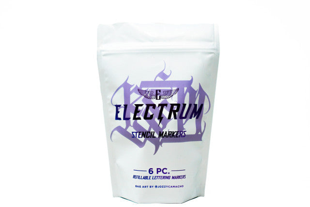 Electrum Refillable Stencil Lettering Markers - Pack of 6