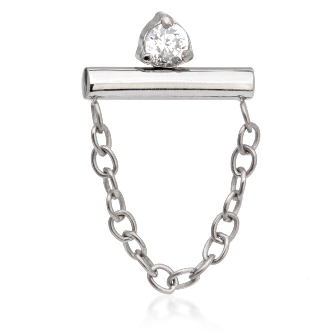 Ti Internal Prong Set Gem Straight Bar Attachment