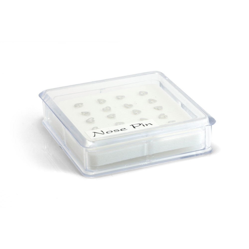 20x Silver Heart Straight Ball Back - in Box