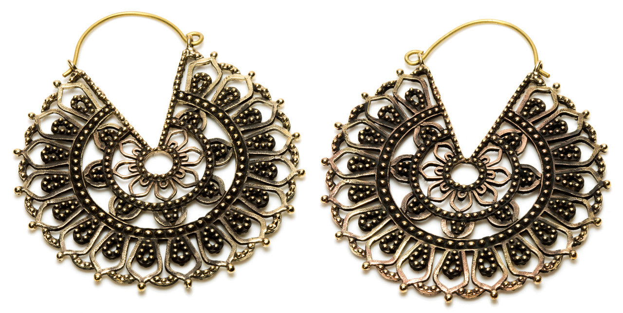 Huge Brass Mandala Earrings (Pair) - BRASSHOOP62