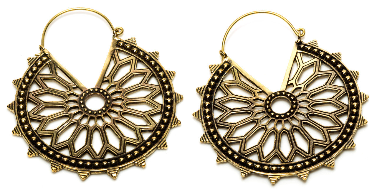 Huge Brass Mandala Earrings (Pair) - BRASSHOOP63