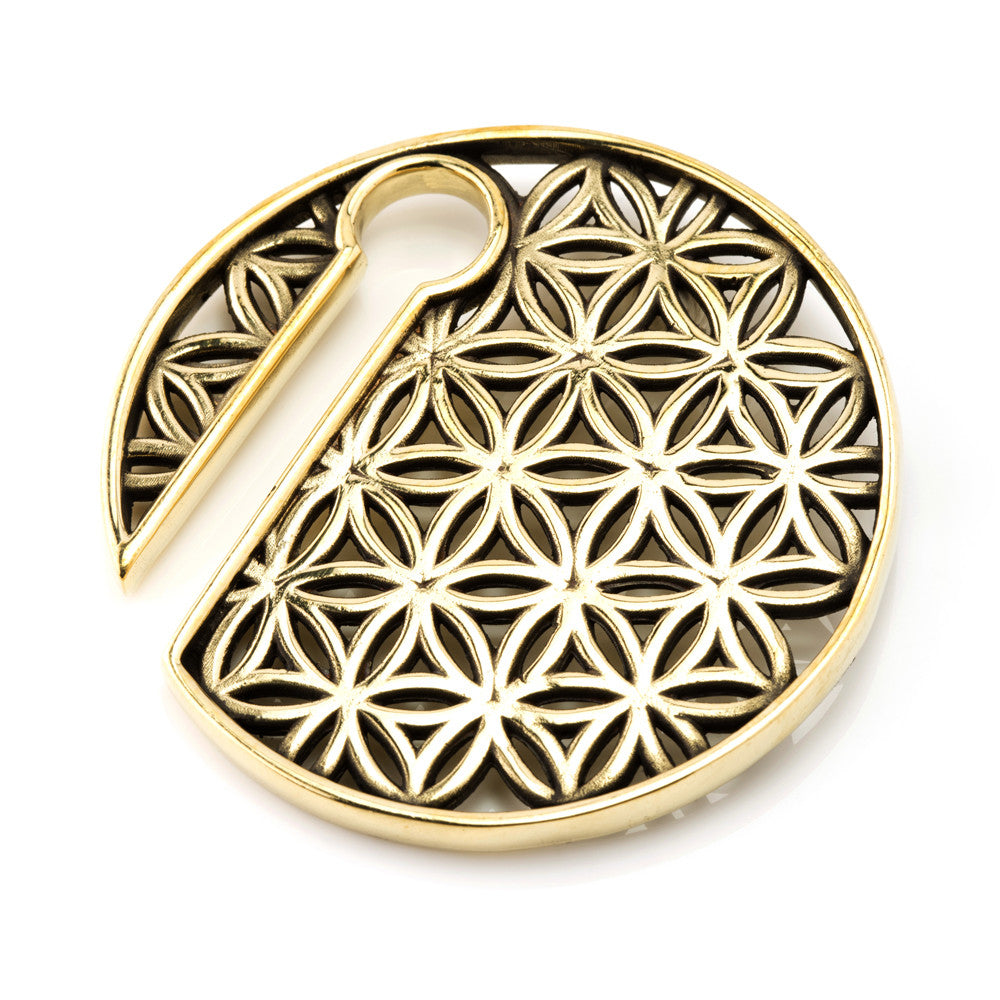 1x Geometric Round Brass Ear Weight - BRASSWEIGHT57