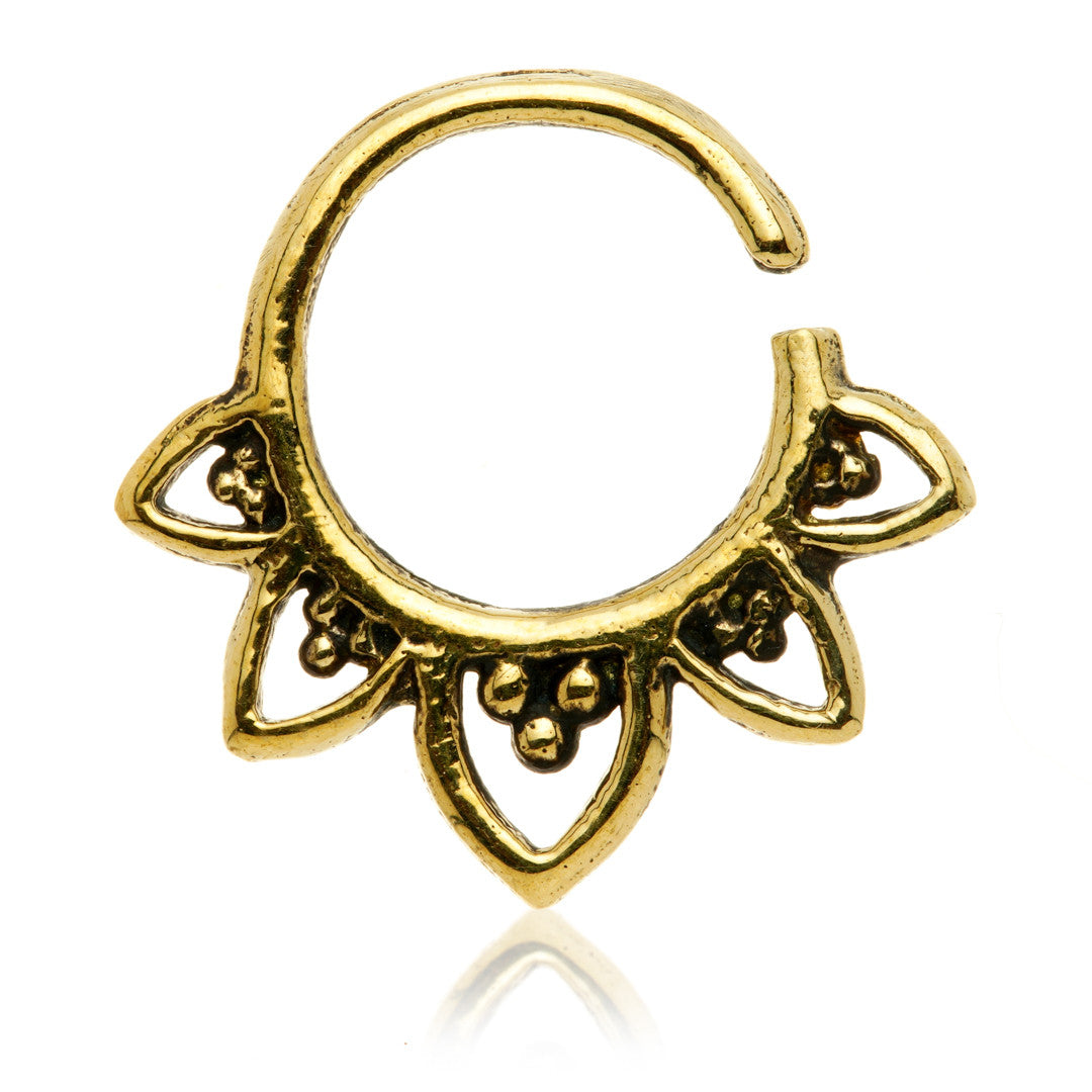 1x Lotus Flower Brass Tragus Ring - BRASTR6