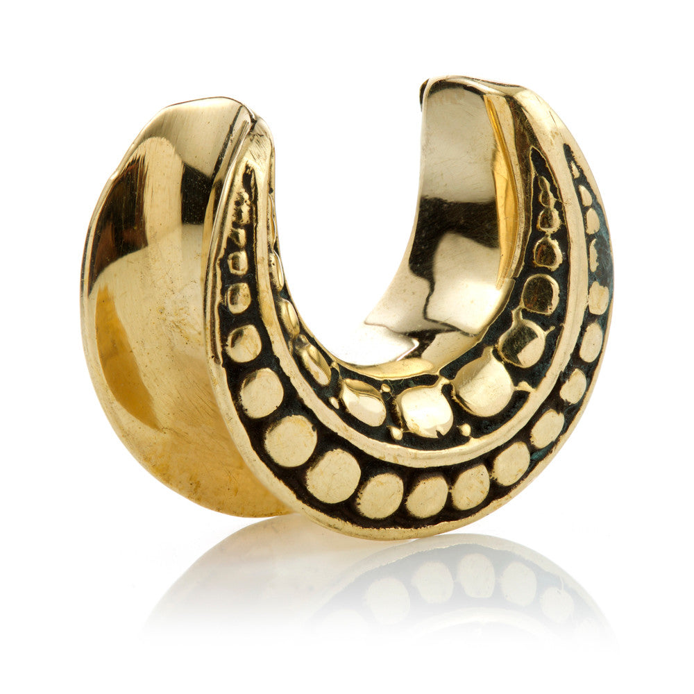 1x Brass Patterned Saddle Plug - BRSAD316