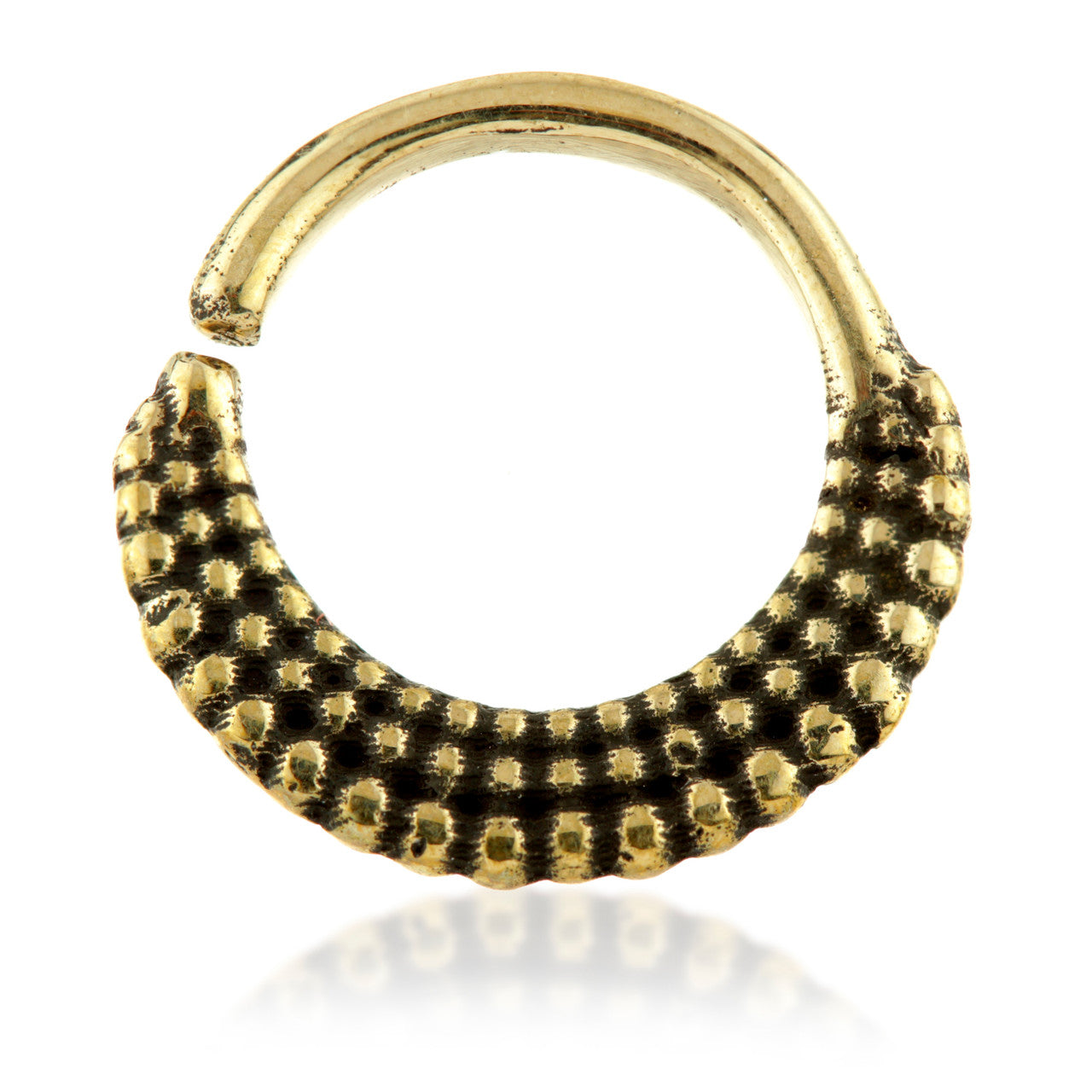Dot Work Brass Open Ring