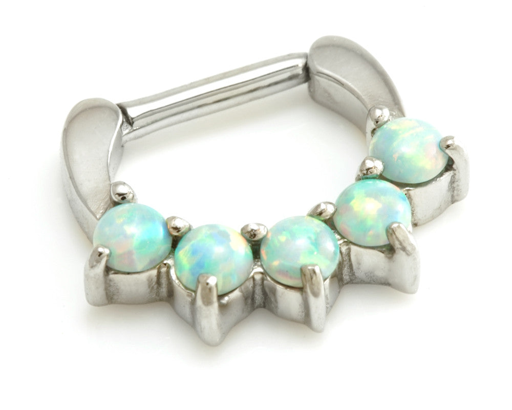 Steel Opal Gem Septum Ring