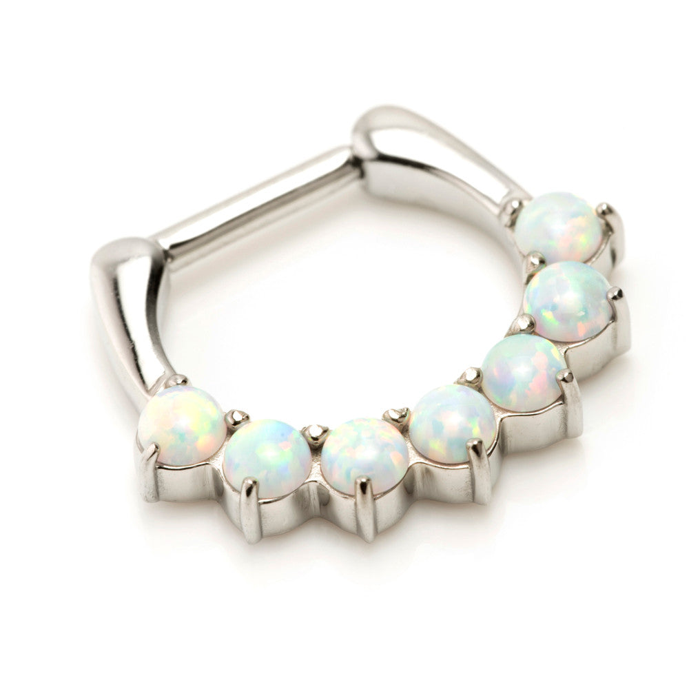 Steel Opal Gem Septum Ring