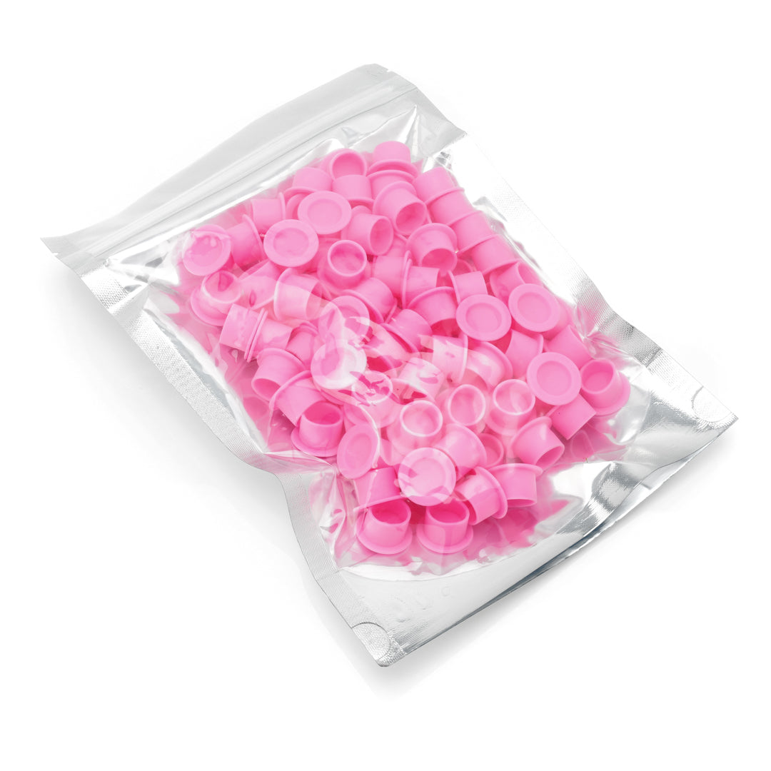 MOTH Round Silicone Ink Caps – 100 pcs (Black / Pink / White)