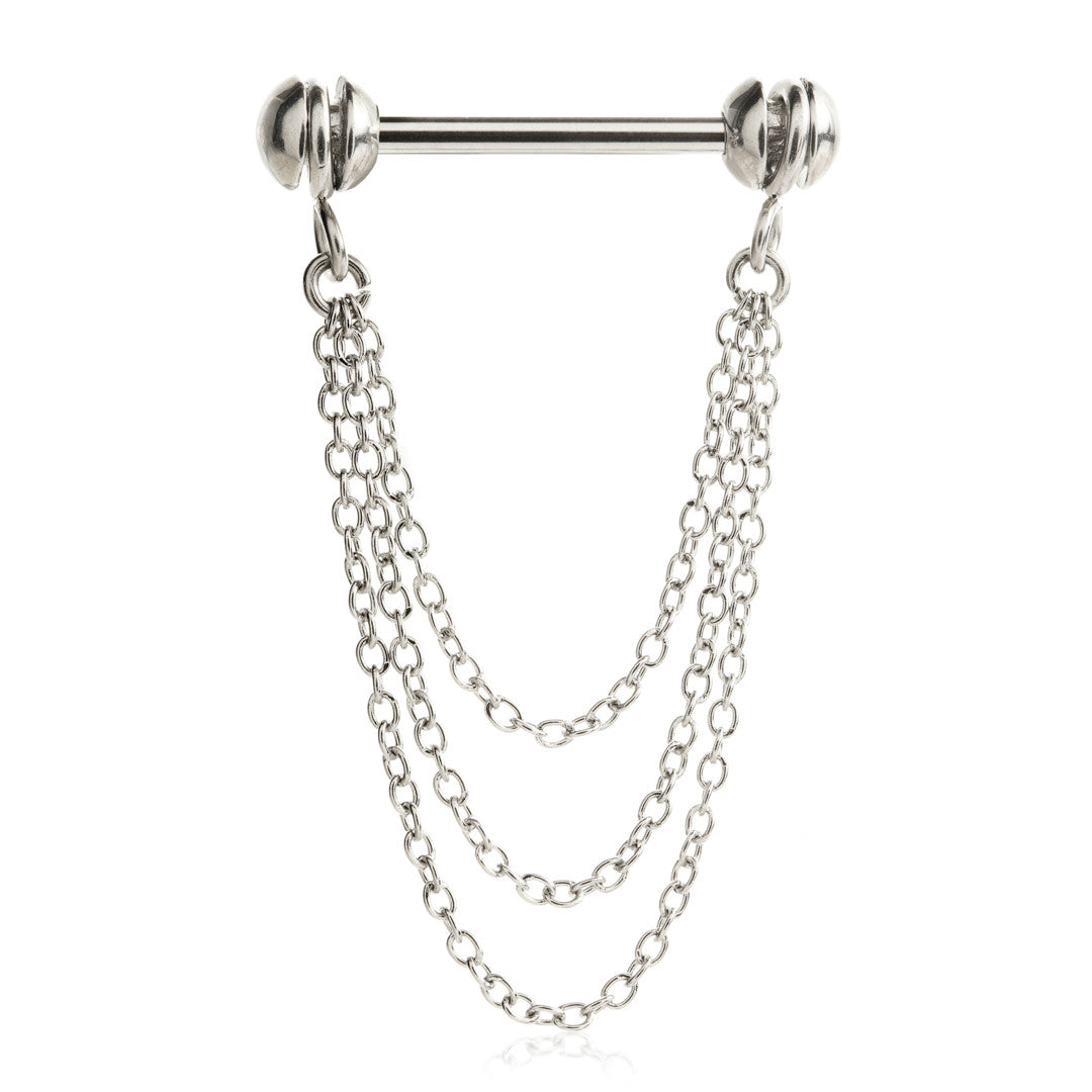 External Thread Steel Rotating Nipple Tri Chain Barbell
