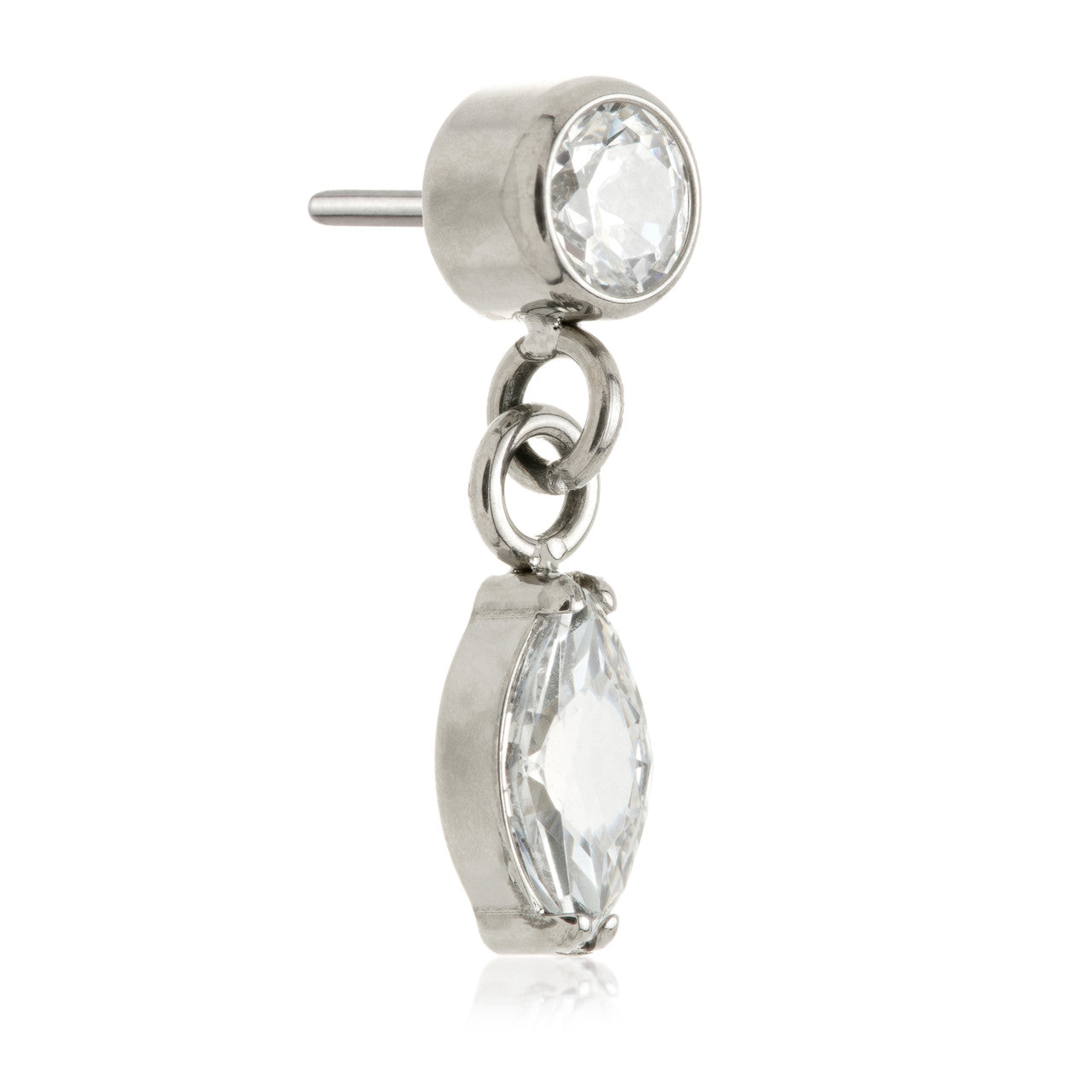 Ti Threadless Hanging Marquise Round Gem Attachment