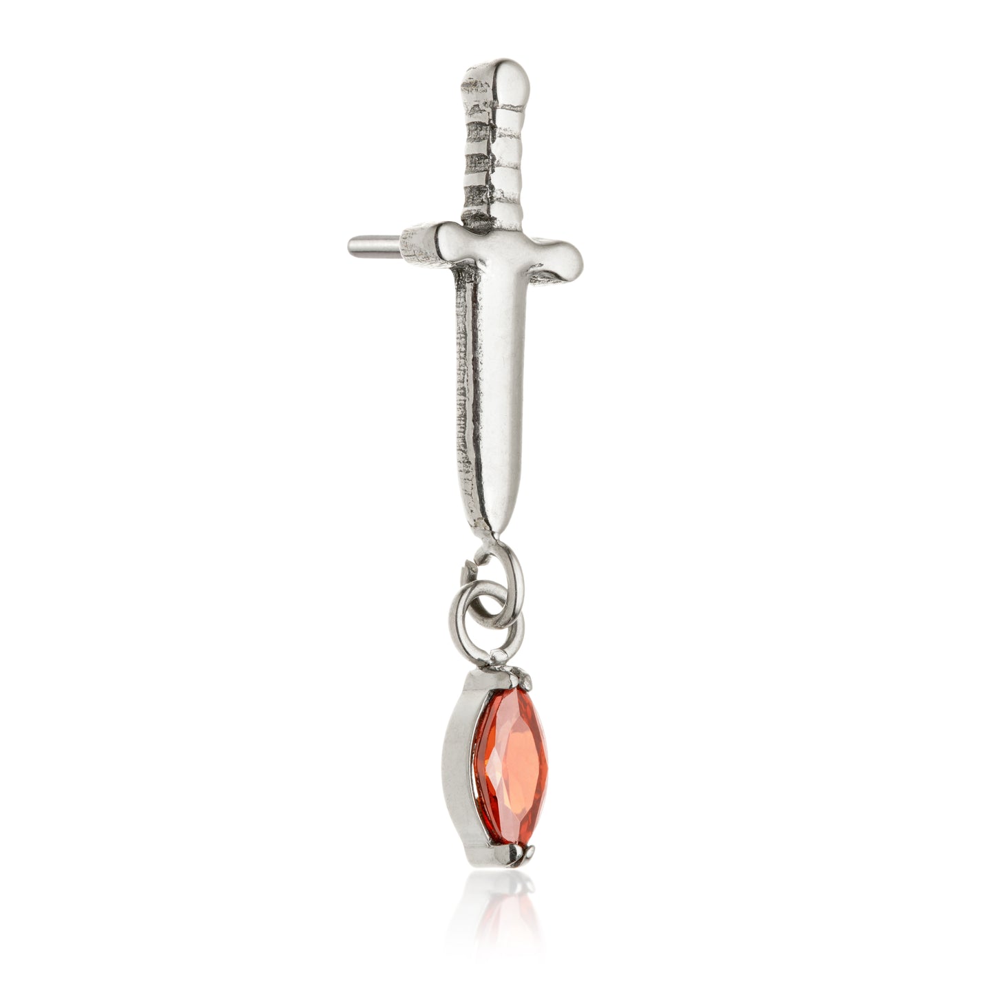 Ti Threadless Sword With Hanging Marquise Attachment