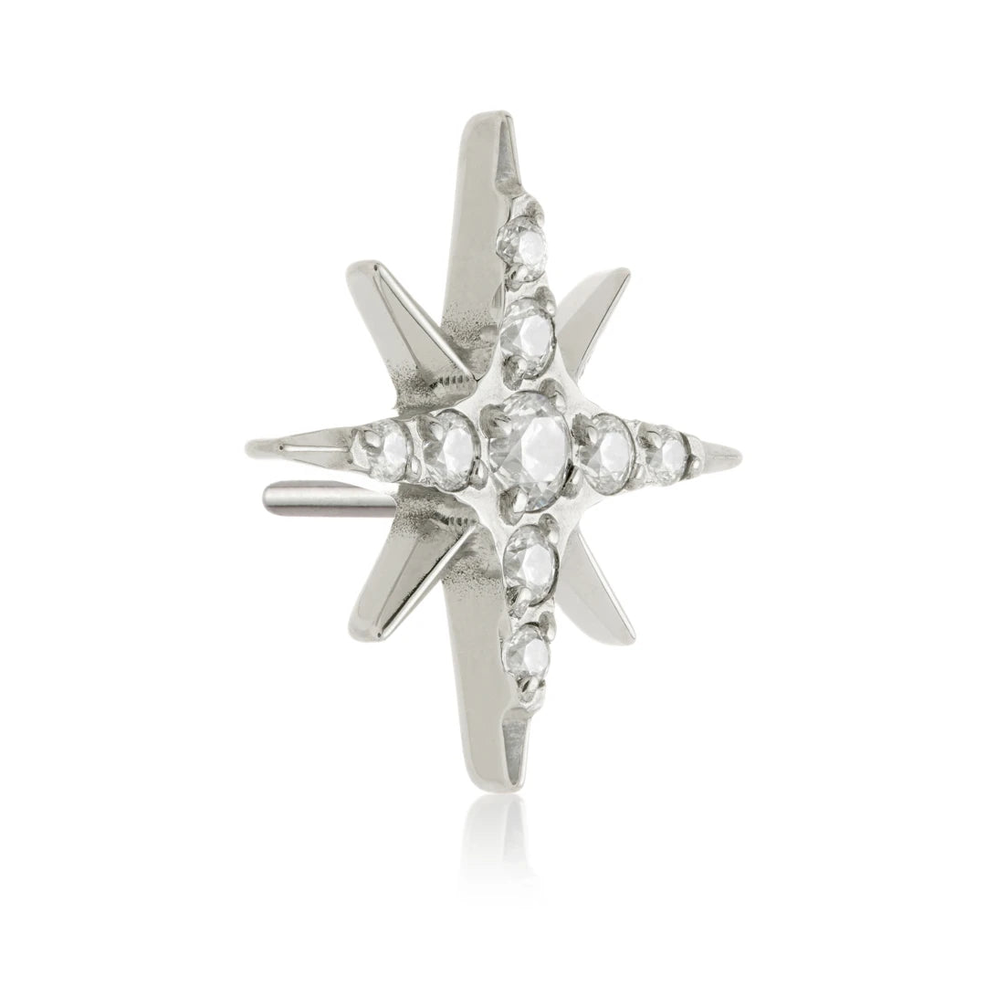 Ti Threadless Jewelled Eight Point Star Attachment