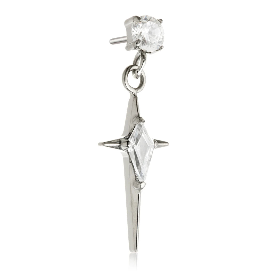 Ti Threadless Prong With Hanging Celestial Dagger Attachment