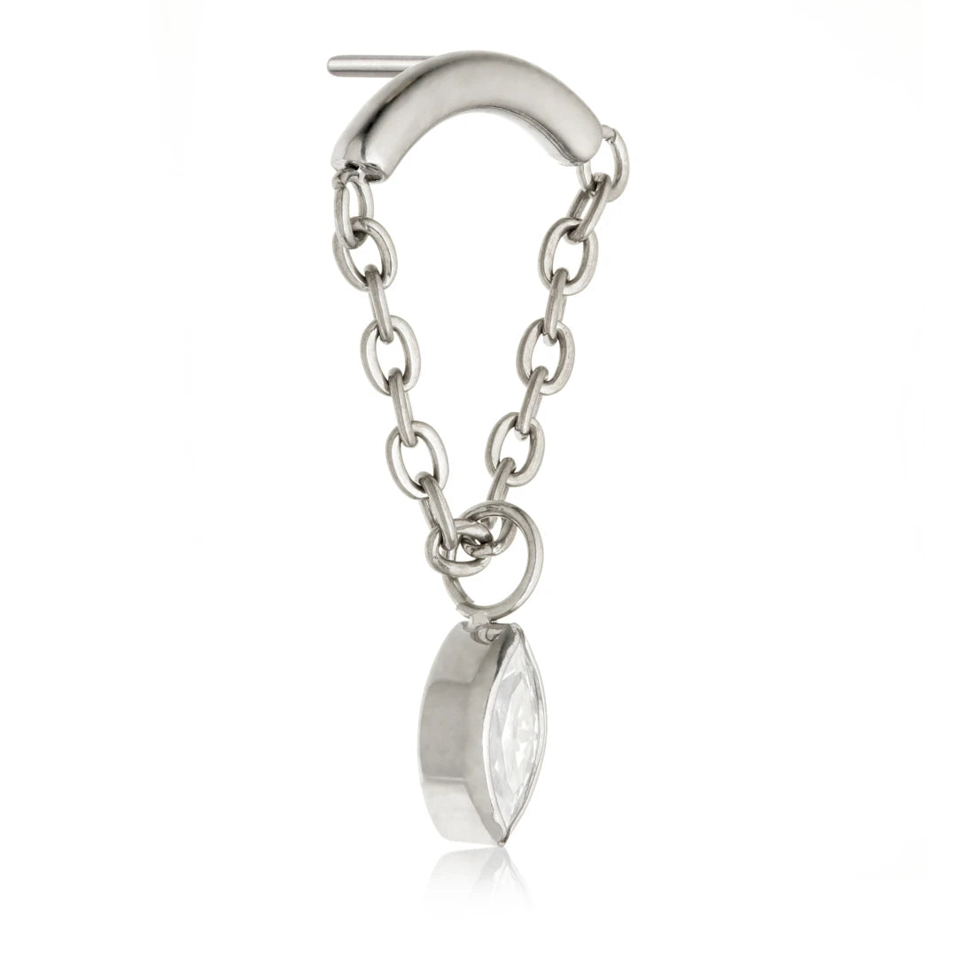 Ti Threadless Attachment With Marquise Hanging Chain